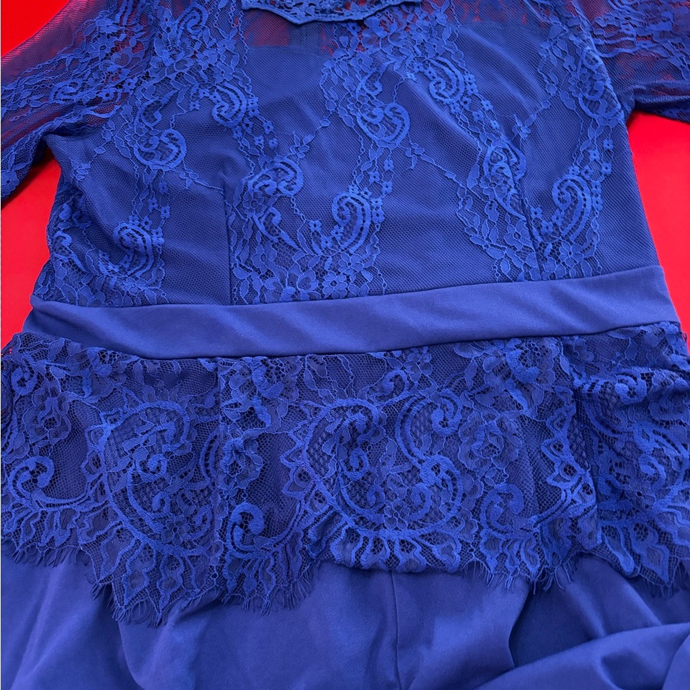 Blue Lace Detail Jumpsuit size XXL - Picture 10 of 15